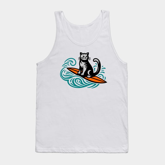 Surfer Cat Tank Top by KayBee Gift Shop